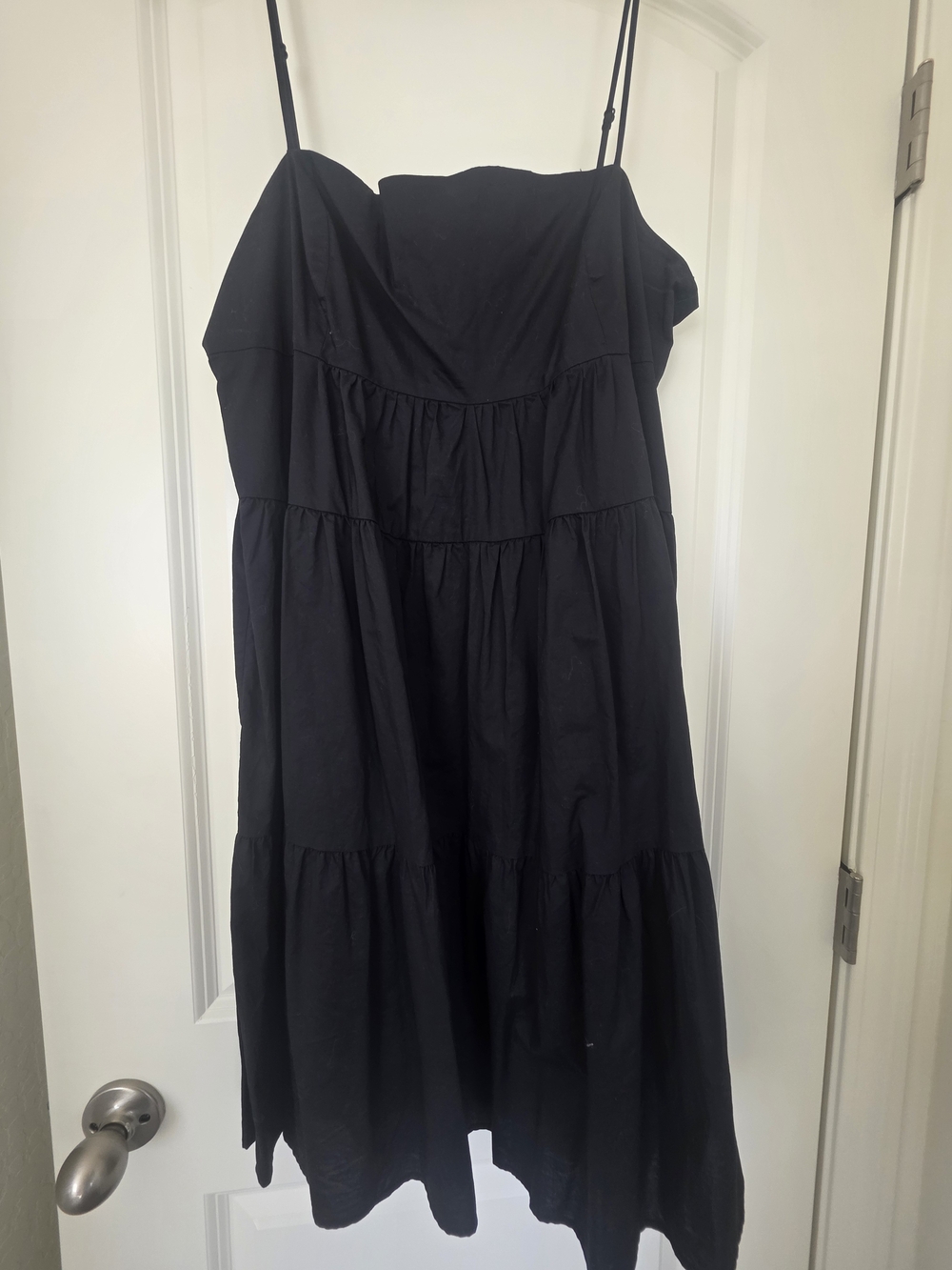 Levi's Black Tiered Spaghetti-Strap Midi Dress